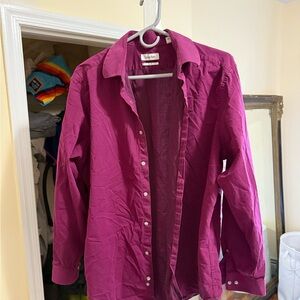 Calvin Klein Fuchsia Button-Up Shirt Jacket